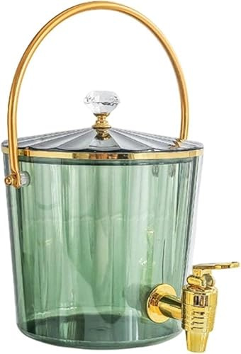 Dispenser for bevande in vetro da 2 litri con rubinetto dorato, brocca moderna for in ambra maniglia for il trasporto, di succo minimalista for feste e picnic(B)