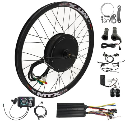 CHAOZHU 5000 Kit De Conversion pour VéLo éLectrique, Roue ArrièRe 72 V 5OOOW, Mtx39 24-29 Pouces avec ContrôLeur 100 A, Patte De DéRailleur De 155mm