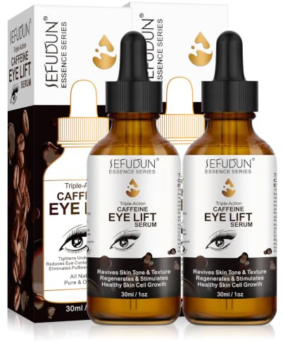 P-Beauty - 2 suero para ojos con cafeína, colágeno y ácido hialurónico, 30 ml | Crema antiedad para ojos contra ojeras, bolsas de ojos e hinchazón – Vitamina A C E, hidratante, vegano, cuidado de los ojos