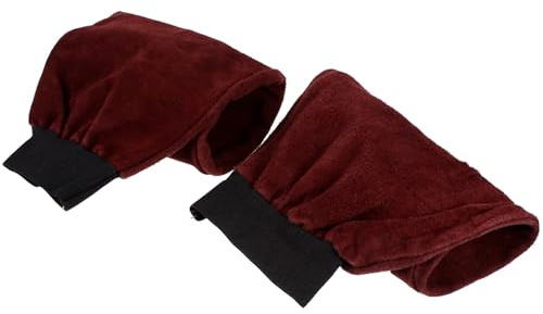 PRETYZOOM Manguitos de Soldadura Resistentes al Calor Banda Elástica de Cuero Vacuno Marrón Protección Ignífuga y Transpirable para Mujeres en Camping y Parrilladas