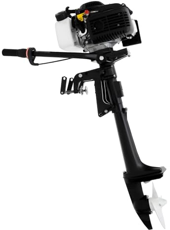 Außenbordmotor, 4 Takt 4PS 55CC Luftkühlung CDI Zündung für Schlauchboot | 2,8KW manueller Start kurze Welle Benzinmotor Bootsmotor Aussenborder mit Werkzeugsatz Trichter für Fischerboot Segelboot