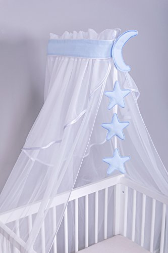 Amilian Babybett Himmel Baldachin Kinderzimmer Himmel für Babybett Betthimmel Babybett für Baby Zimmer Stubenwagen Babywiege Kinderbett Kinderzimmer Deko Baldachin Bettvorhang Chiffonhimmel