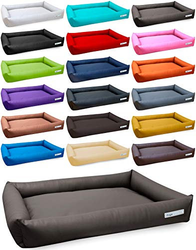 dogsfavorite, Hundebett Starter Visco aus Kunstleder, Hundekissen, orthopädisch, 100 x 75 cm, Taupe