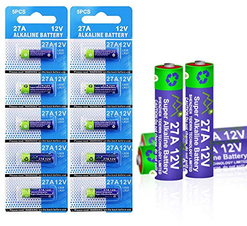 GutAlkaLi 10 Stück 27A 12V Batterie, High-Voltage Batterie 27A 12V Alkaline Mini, V27A LR27A MN27 L828 A27 12 Volt Batterie, -3 Jahre Lagerfähigkeit