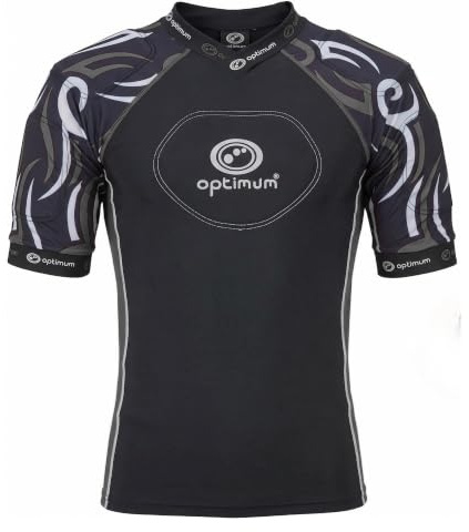 Optimum Men's Razor Protective Top Shoulder Pads, Black/Silver, Large