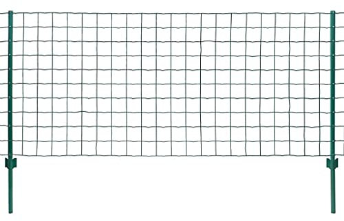 vidaXL Maschendrahtzaun Komplettset 20x0,8m Stahl Grün Metallzaun Gartenzaun