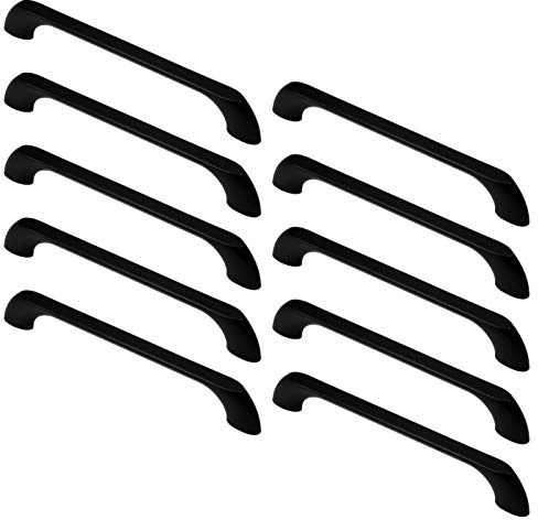 Gedotec Design Schubladengriff 160 mm Möbelgriff Vintage - BRUNT | Türgriff für Küchen-Schrank - Möbel & Schranktür | Kommoden-Griff Metall schwarz matt | 10 Stück - Bogengriff Schublade mit Schrauben