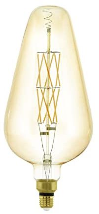 EGLO LED E27 dimmbar, Amber Vintage Glühbirne in BIG SIZE Ø 16,6 cm | LED Lampe für Retro Beleuchtung, 8 Watt, 806 Lumen, E27 LED warmweiß, 2100K, Leuchtmittel, Edison Glühbirne, D165