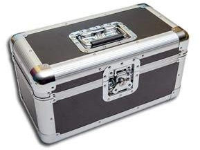 Single Schallplatten Koffer 200 schwarz/silber Protected