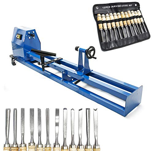 Tornio per legno da 400 watt e scalpelli sgorbie 12 utensili per intaglio