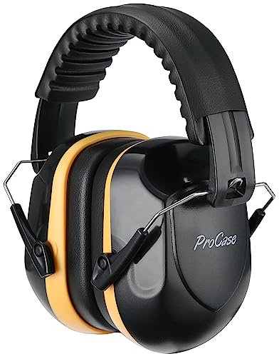 ProCase Noise Reduction Ear Muffs, Sound Proof Ear Protection, NRR 28dB Noise Cancelling Headphones for Adults Kids Autism, Hearing Protection for Shooting Gun Range Mowing -Orange