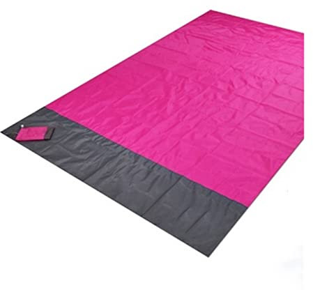 FHYTGBS Outdoor Picknick Matte Sand Strand Matte - wasserdichte Tasche Stranddecke Falten Camping Matte Matratze Tragbare Leichte Matte (Color : Rose red, Size : 140x200cm)