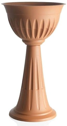 Decorspace - Maceta alta con columna de plástico Alba cenicero para exterior, altura 75 cm (terracota)