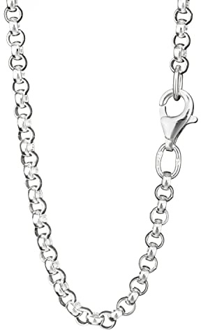 NKlaus Erbskette rund aus 925 Sterling Silber, 38–80cm, 2,7mm, 1 Stück | Mit Karabiner und 925-Silberpunze am Kettenverschluss