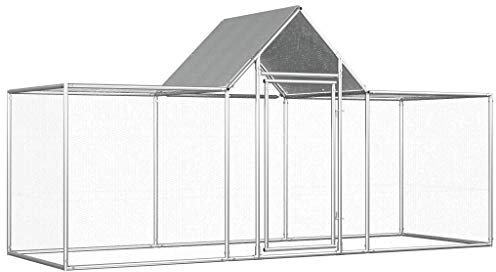 RONGQI Hühnerstall, Kaninchenstall, Legenester Für Hühner, Hühnerhaus, 3x1x1,5 m Verzinkter Stahl