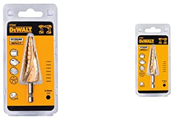 DEWALT DT5030-QZ - Broca cónica para metal Extreme Impact Ø 14-25mm & DeWalt DT5026-QZ 4mm to 12mm Hole Enlarger Step Drill 1/4 Hex Shank