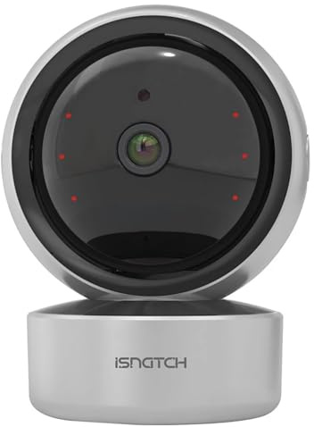 iSnatch HeyCam Pro telecamera wi-fi interno motorizzata 2k 3mp, smart ip camera con motion tracking, visione notturna infrarossi, audio bidirezionale, compatibile con Alexa, Google Home e Onvif