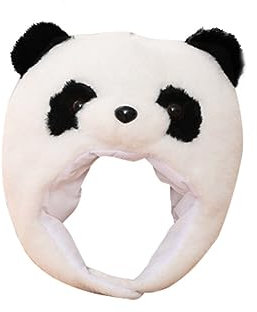 URFEDA Lustige Tiermütze Warm,Plüsch Hut Damen Plüsch Tier Ohr Hut, Panda hut Mit Ohren,Stofftierhut Tier Cosplay Hut Party Kopfschmuck Partyhüte Foto Requisiten für Kinder Mädchen Männer und Frauen