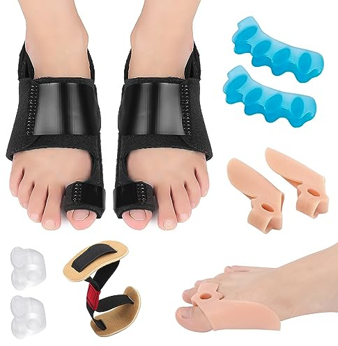 Haohai Hallux Valgus Korrektur Set, Ballenzehen-Korrektur-Set, Gel-Zehenspreizer Zehentrenner, Bunion Corrector Schiene für Männer und Frauen Hallux Valgus für Überlappende Zehe (9)