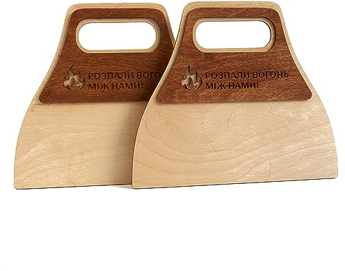 OFXDD BBQ Hand Fan, 2 Pcs - Fan for Barbecue and Grill - Wooden Manual Fan Blower Outdoor - Fire Blower Tool