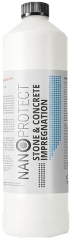 Nanoprotect Concrete & Stone Sealer Concentrate 33.8 fl oz for 600-1200 sq ft. | Equals 3 Gal RTU | Protection Against Water, Stain & Dirt | Indoor & Outdoor Use | for Any Absorbent Stone