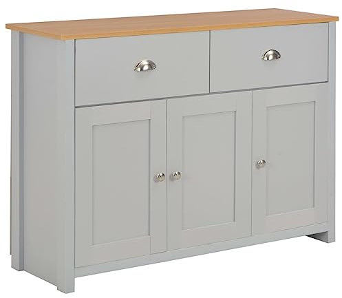 HETFTJN Sideboard, Schuhschrank Schmal Barschrank Wohnwand Aufbewahrungsschrank Geeignet für Entrance Wohnzimmer Dorm Badezimmer Grau 112x35x81 cm