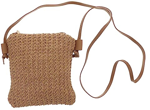 Holibanna Diagonal Straw Bag Cross Body Purse Black Purse Phone Wallet Straw Crossbody Bags for Beige for Women Tiny Crossbody s for Women Woven Shoulder Miss