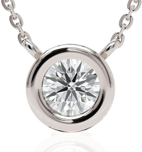 Ethos Jewelry 585 Echtgold 14K Massivgold Zierliche Diamant Halskette – Filigran, Verstellbar – Mit G-Farbe VS–SI Lab Grown Diamanten – Elegantes Geschenk für Damen