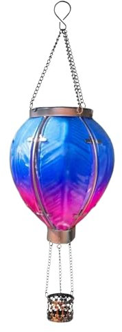 XNSHUN Solarlampen Für Außen Hängend, Ballonform Gartenleuchte Hängelampe Hängeleuchten Garten Deko Solarleuchte Wasserdicht Solar Wandleuchte Gartenleuchten Für Balkon Terrassen Außen Deko (Blau)