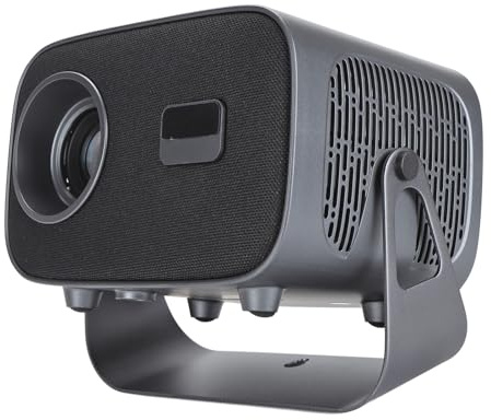 Mini Proyector, Proyector 4K con WiFi y Bluetooth, Proyector Portátil con Sonido Estéreo 3D, Proyector de Películas con Soporte Ajustable de 360° para Android TV 11.0 Uso