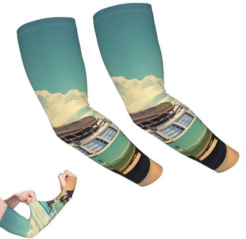 GlbnSHeric Armstulpen, UV-Sonnenschutz, Tattoo-Abdeckung, Sonnenuntergang bei Dämmerung, Armstulpen für Damen und Herren, Sommer-Roadtrip, One size