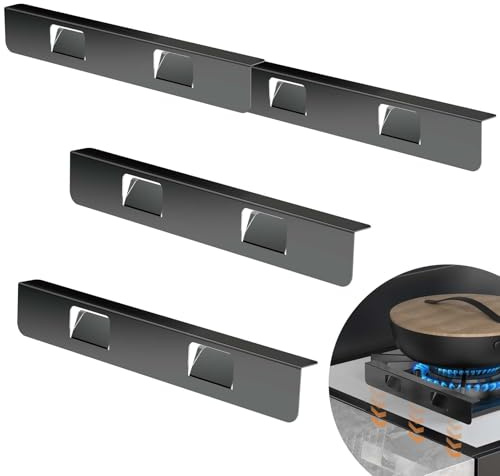 MOFINO Stove Gap Covers 316 Stainless Steel,Stove Gap Filler,Heat-Resistant Oven Side Gap Filler,Between Stove and Counter Slide In Range Trim Kit for Kitchen,4 Pack (11.6” Silver)