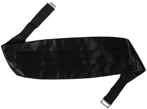 DEARMAMY Satin-kummerbund Zum Selbstbinden Vorgebundener Kummerbund Für Herren Schwarzer Smoking-hüftgürtel Verstellbarer Anzug-gürtel Formelles Anzug-accessoire Für Hochzeiten Und Abendpar
