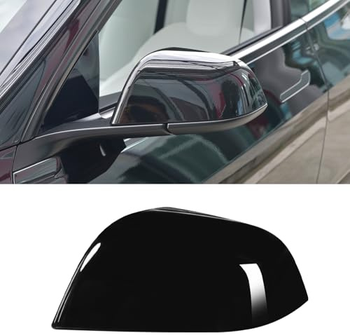 TTCR-II Side Mirror Cover Caps Compatible with Tesla Model 3 2017-2023 | Left Driver Side Model 3 Exterior Rearview Mirror Cover for Tesla Model 3 2017 2018 2019 2020 2021 2022 2023 (Left,Black)