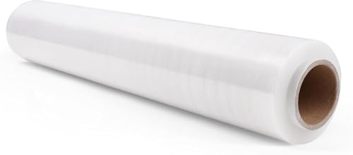 Commerline Transparent Stretchfilm | 1 Rulle - 50 cm, 2500 g, 350 m | Plastfolie & Skyddsfilm för Flytt, Möbler och Pall | Förpackningsfilm & Wrapfilm