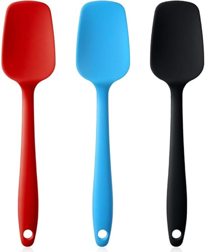 Silicone Spoons Set of Heat Resistant Seamless Rubber Spatulas,Long Handled Silicone Jar Scraper,Jam Spreader craper Rubber Spatula Kitchen Utensils for Jars Butter Kitchen Accessories