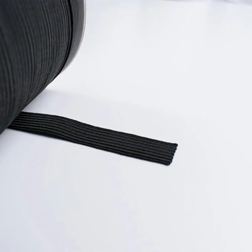 Banda elástica de 3-14,0 mm, accesorio de costura, banda de goma plana de alta elasticidad, cinturón, cuerda elástica, manualidades, ropa, negro, 5 mm, 10 m