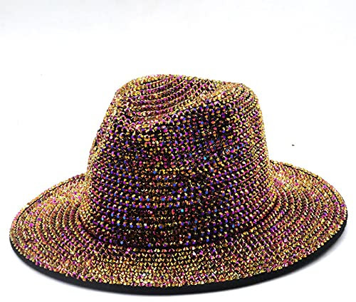 WUFANGBU Fedora Trilby Filzhut Hut Stage Hut Damen Zylinder Herren Retro Outdoor Sonnenschutz Hut Jazz Hut M (56-58Cm) 12