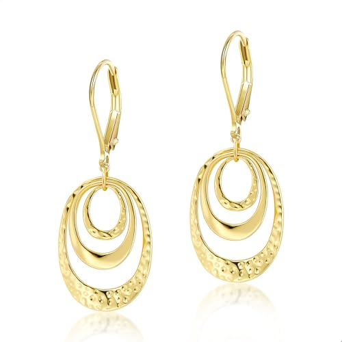 ALEXCRAFT Gold Layered Ohrringe Silber 925 Hängend Lange für Damen Frauen