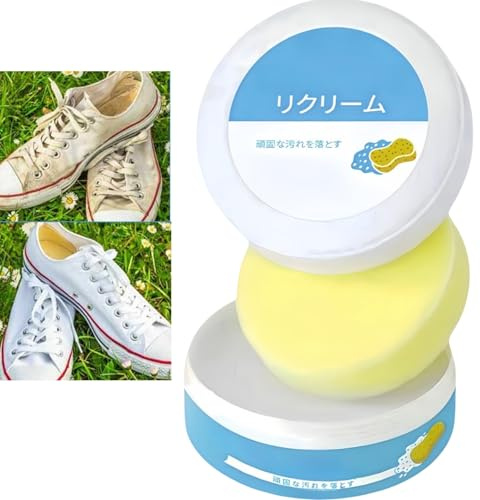 200g White Shoe Cleaning Cream,Shoes Multifunctional Cleaning Cream,Multi-Functional Cleaning And Stain Removal Cream,White Shoe Cleaner With Wiping Sponge,All-Purpose Shoe Care Kit,Shoe Whitener