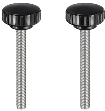 QUARKZMAN 2 Stück Rändelschraube mit Gewinde M8 x 80mm Rundkopfschraube | Rundgriffschraube, Klemmknöpfe 30mm, Handknöpfe, Daumenschrauben, Spannschraube, Edelstahl 304, Für Industrie Maschine