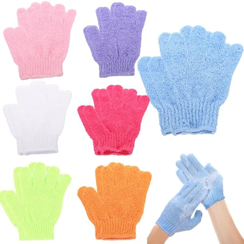 14 Stück Peelinghandschuh für Körper und Gesicht (7 Farbe)