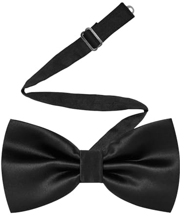 Men's Pre-Tied Black Bow Ties for men, Satin Tux Bow Tie, Adjustable Formal Neck Bow Ties for Parties, Wedding