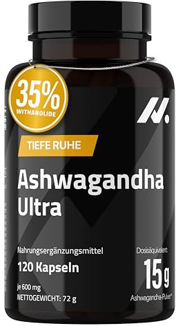 Ashwagandha Shoden Ultra® 35% de Withanolides – 15 000 mg équivalent | 7x plus concentré que l’Ashwagandha KSM-66 | Soutien à la concentration, au sommeil profond et à l’énergie | 120 gélules – Nyvos
