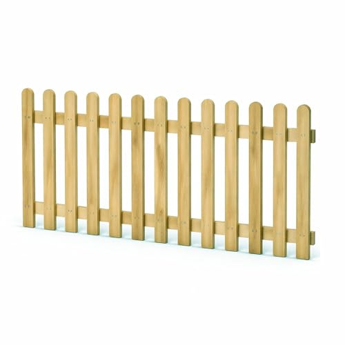 Gartenpirat Holzpaket Lattenzaun Kiefer KDI Typ A Länge 180 cm Höhe 60 cm | Vorgartenzaun mit Zaunlatten, Riegeln & Schrauben | Komplettset zur einfachen Montage