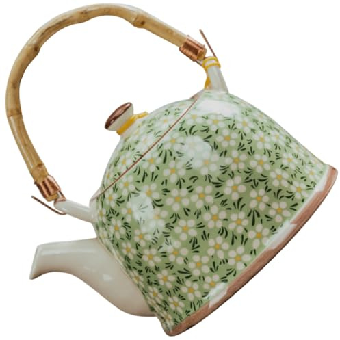 Generico Teiera Giapponese in Ceramica con Infusore Grande Bollitore da Tè Vintage con Coperchio Antiscottatura Brocca da Tè Multiuso e Frutta per Casa e Viaggi
