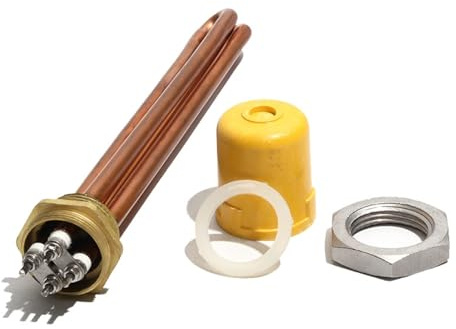 220V/380V G1 All Copper Water Immersion Electrical Heating Element 3KW/6KW/9KW/12KW Solar Heated Tank Pipe 2U 300MM(Set-1,220v,12KW 350mmL)