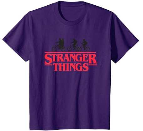 Stranger Things Silhouette Bike Logo Maglietta