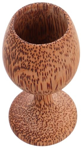 SUPVOX Calice da Vino in Legno di Cocco Stelo Boccale di Vino Naturale Artigianale e Tè per Uso Esterno e Casa Elegante e Resistente