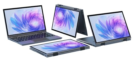 Amita Convertible 2 en 1 11 FHD Touchscreen, Procesador N95 12ª Gen (hasta 3.4 GHz), 16GB RAM DDR5, 512GB SSD, Puerto Type-C, Rotación 360°, Teclado retroiluminado (Gris, 1TB)